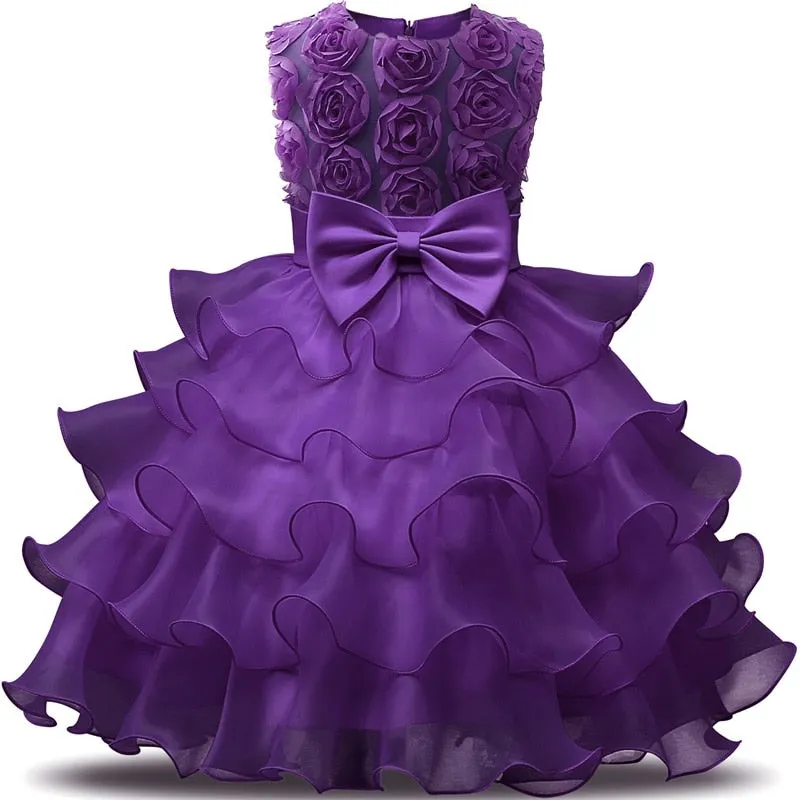 Tulle Mesh Fabric Long Floral Pattern Dresses