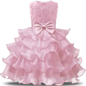 Tulle Mesh Fabric Long Floral Pattern Dresses
