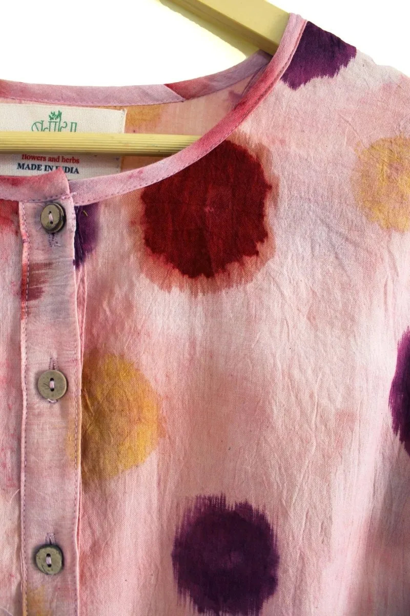 Tumm Tumm Handwoven Organic Cotton Blouse- Pink, Purple, Yellow