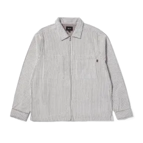 Two Tone Corduroy Zip Shacket