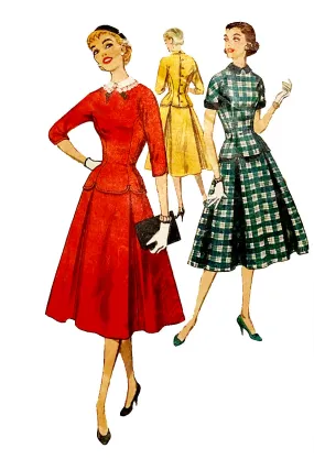 Uncut 1955 Simplicity 1237 Vintage Dress Sewing Pattern