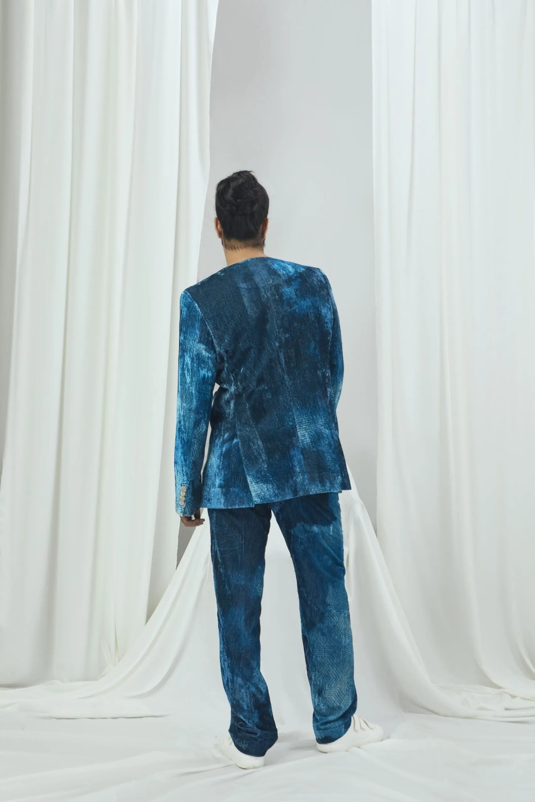 Velvet Printed Blazer