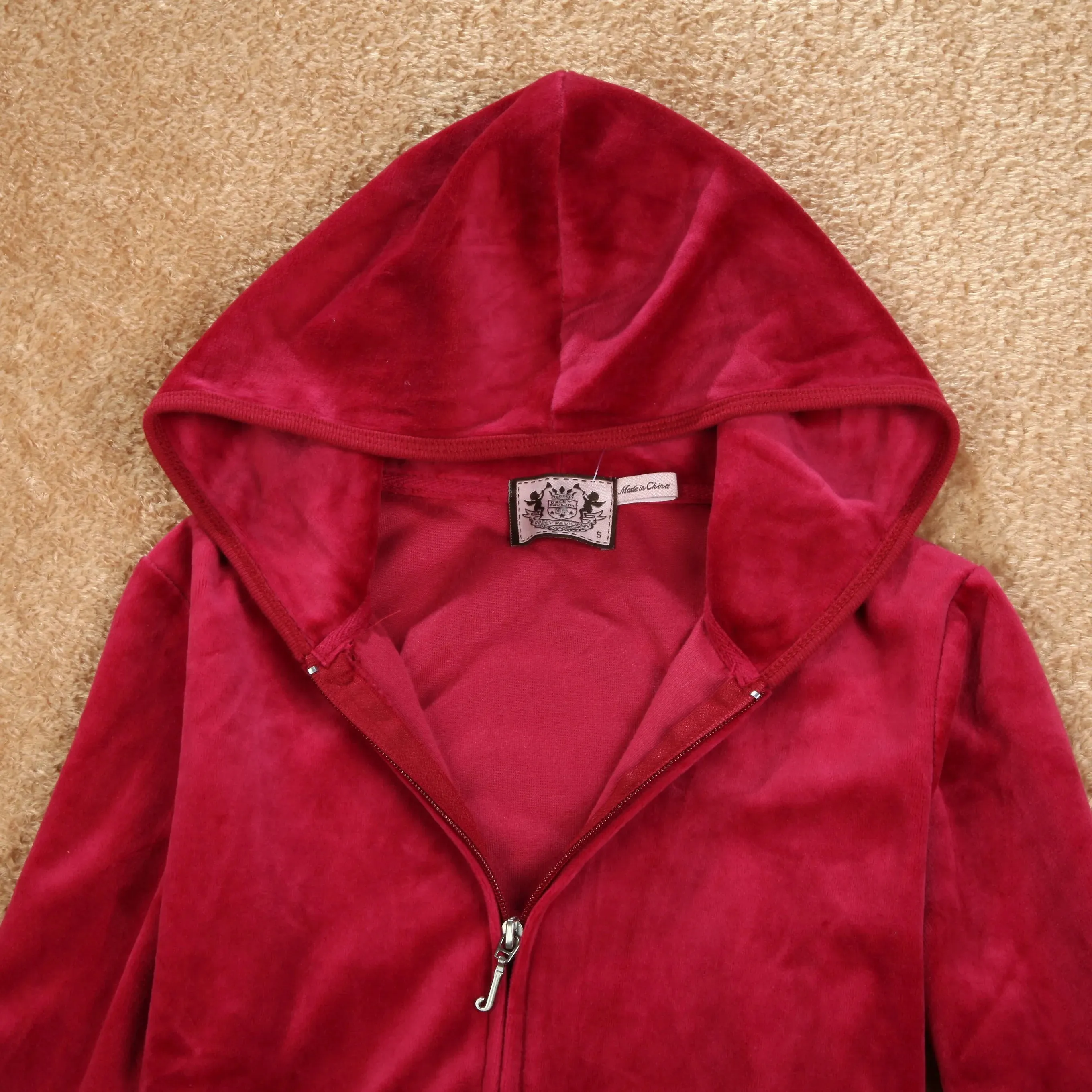 Velvet Tracksuit with Flared Pants and Hoodie