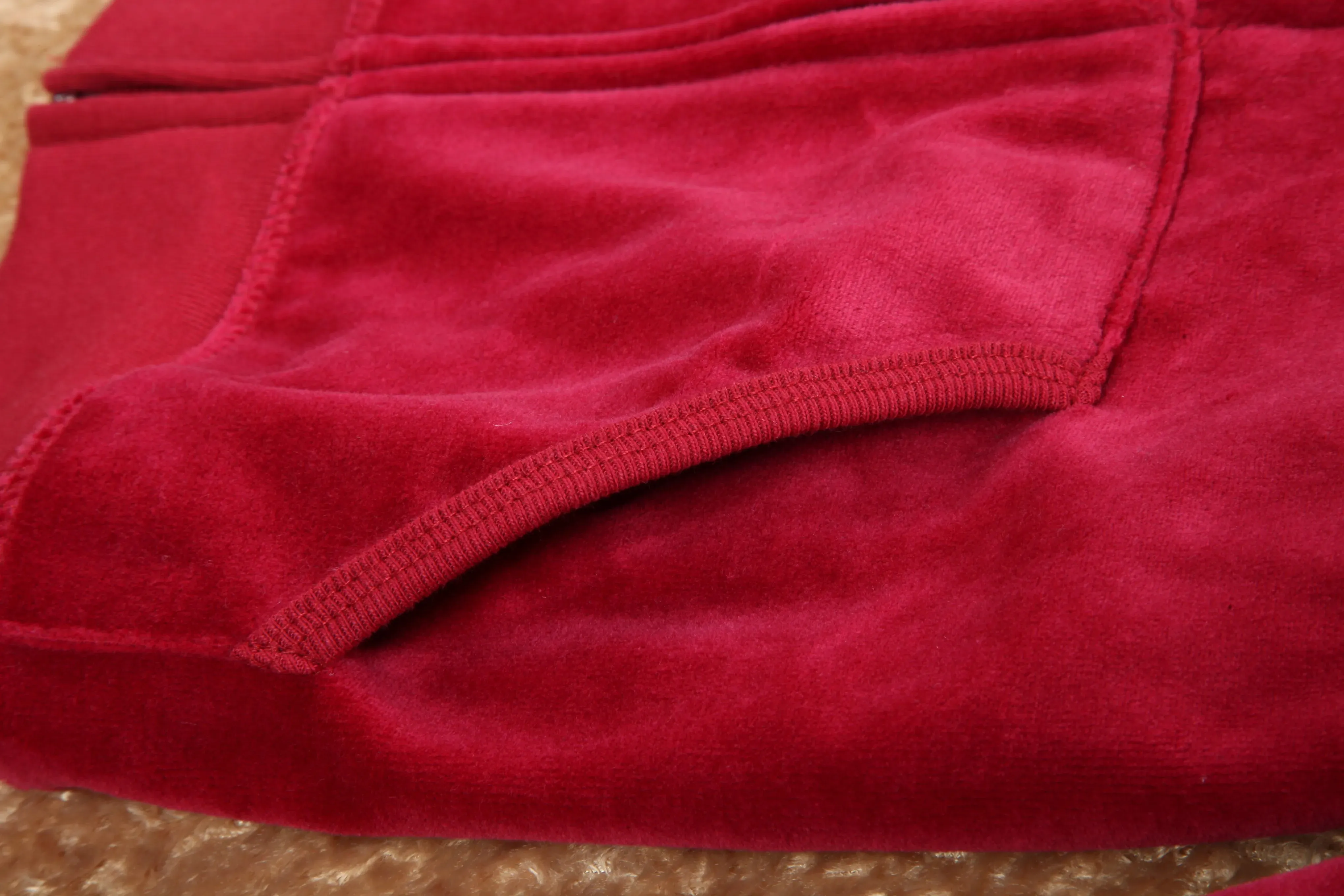 Velvet Tracksuit with Flared Pants and Hoodie