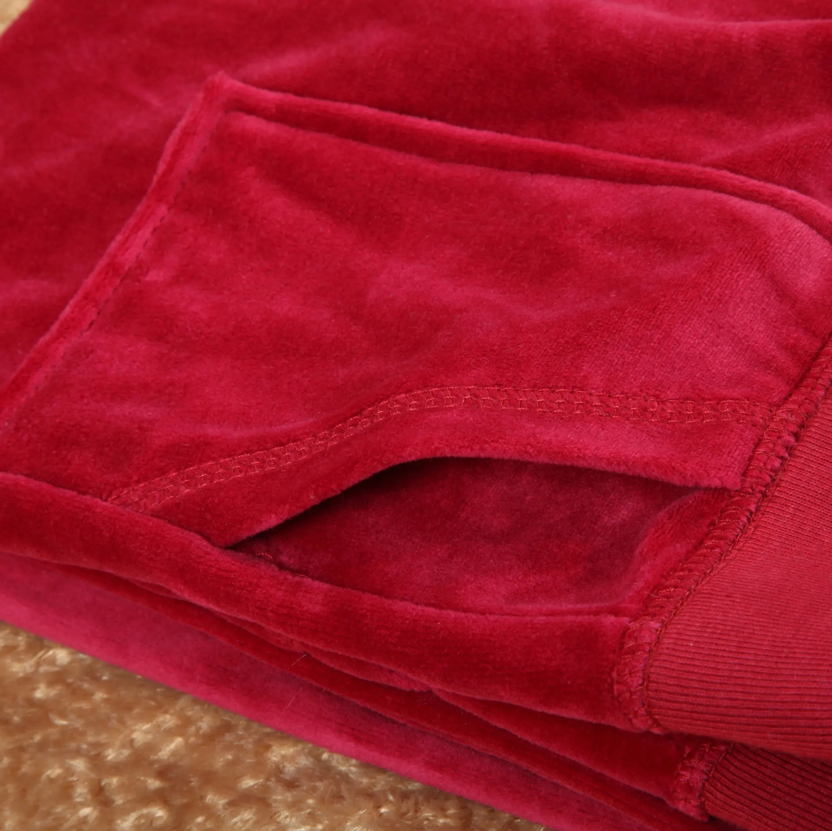 Velvet Tracksuit with Flared Pants and Hoodie