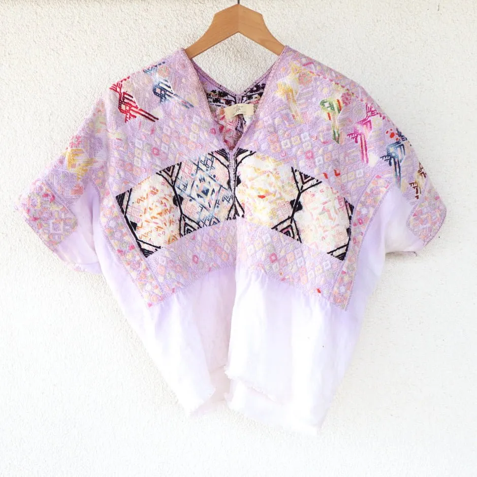 Vintage Huipil Top – Handwoven Mayan Blouse from Nahuala