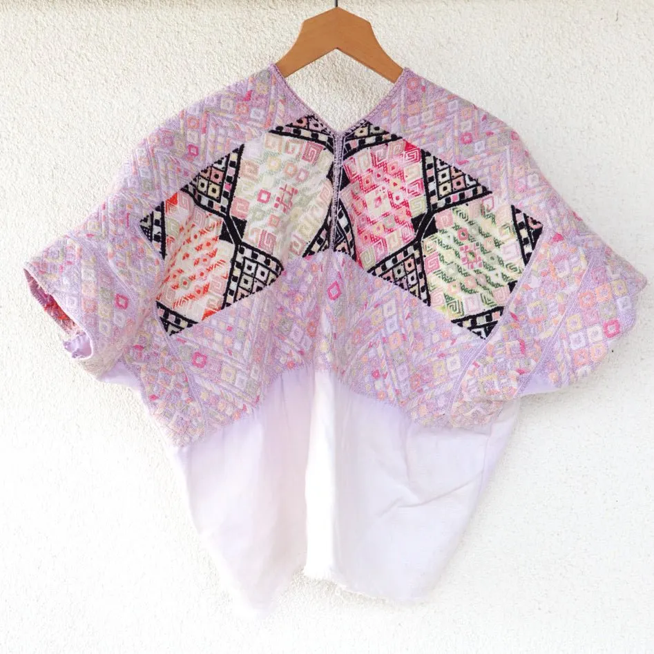 Vintage Huipil Top – Handwoven Mayan Blouse from Nahuala