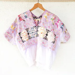 Vintage Huipil Top – Handwoven Mayan Blouse from Nahuala
