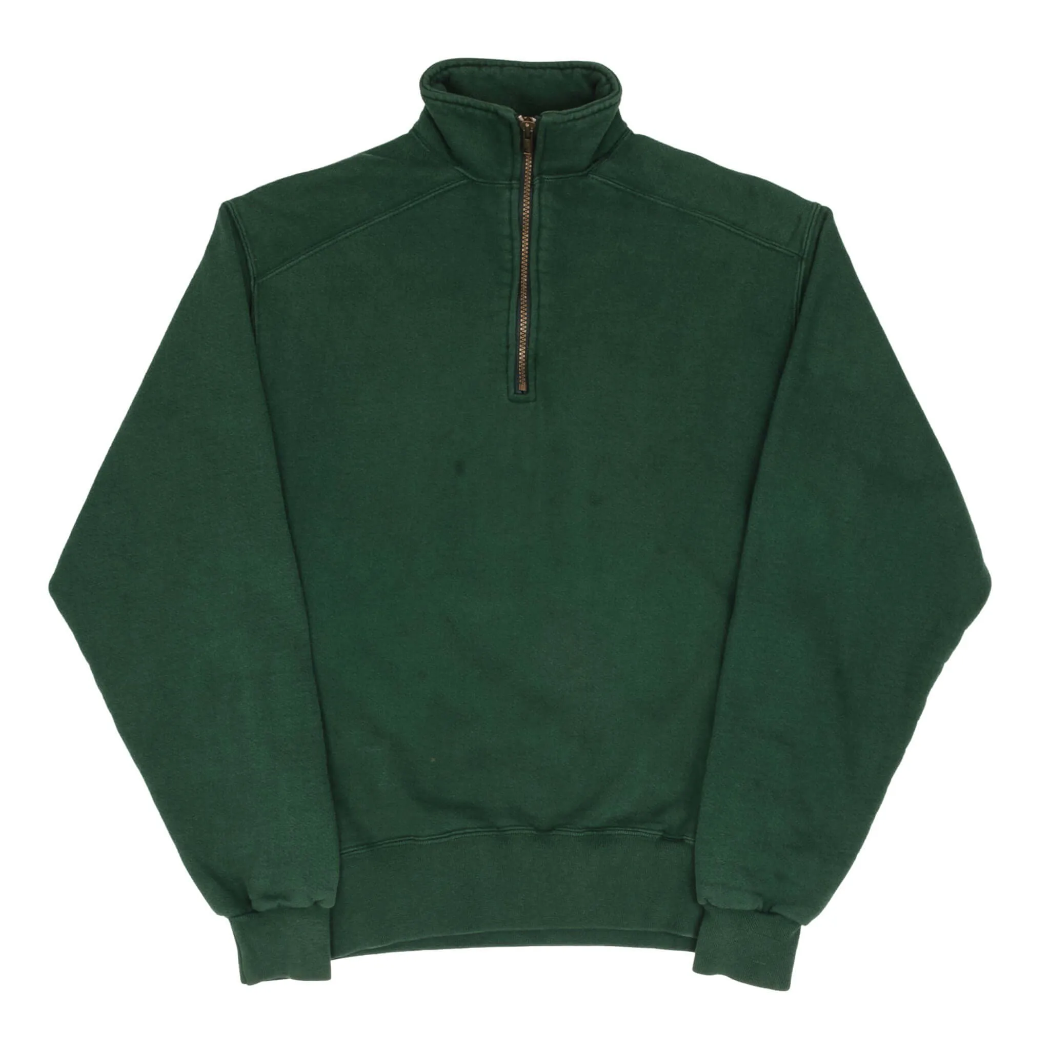 VINTAGE QUARTER 1/4 ZIP GREEN RUSSELL SWEATSHIRT 1990S SIZE SMALL MADE IN USA