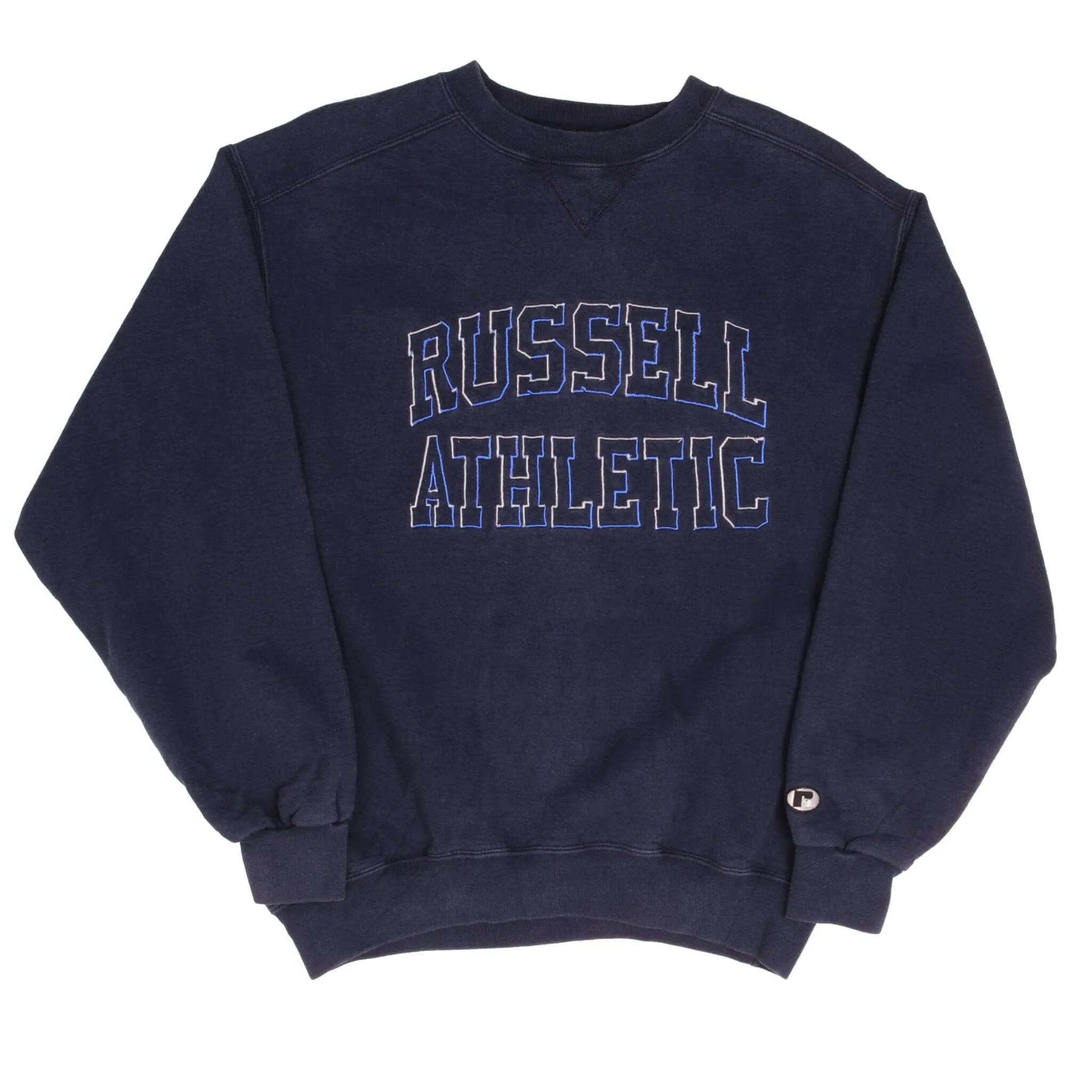 VINTAGE RUSSELL ATHLETIC SPELLOUT SWEATSHIRT 1990S MEDIUM MADE IN USA