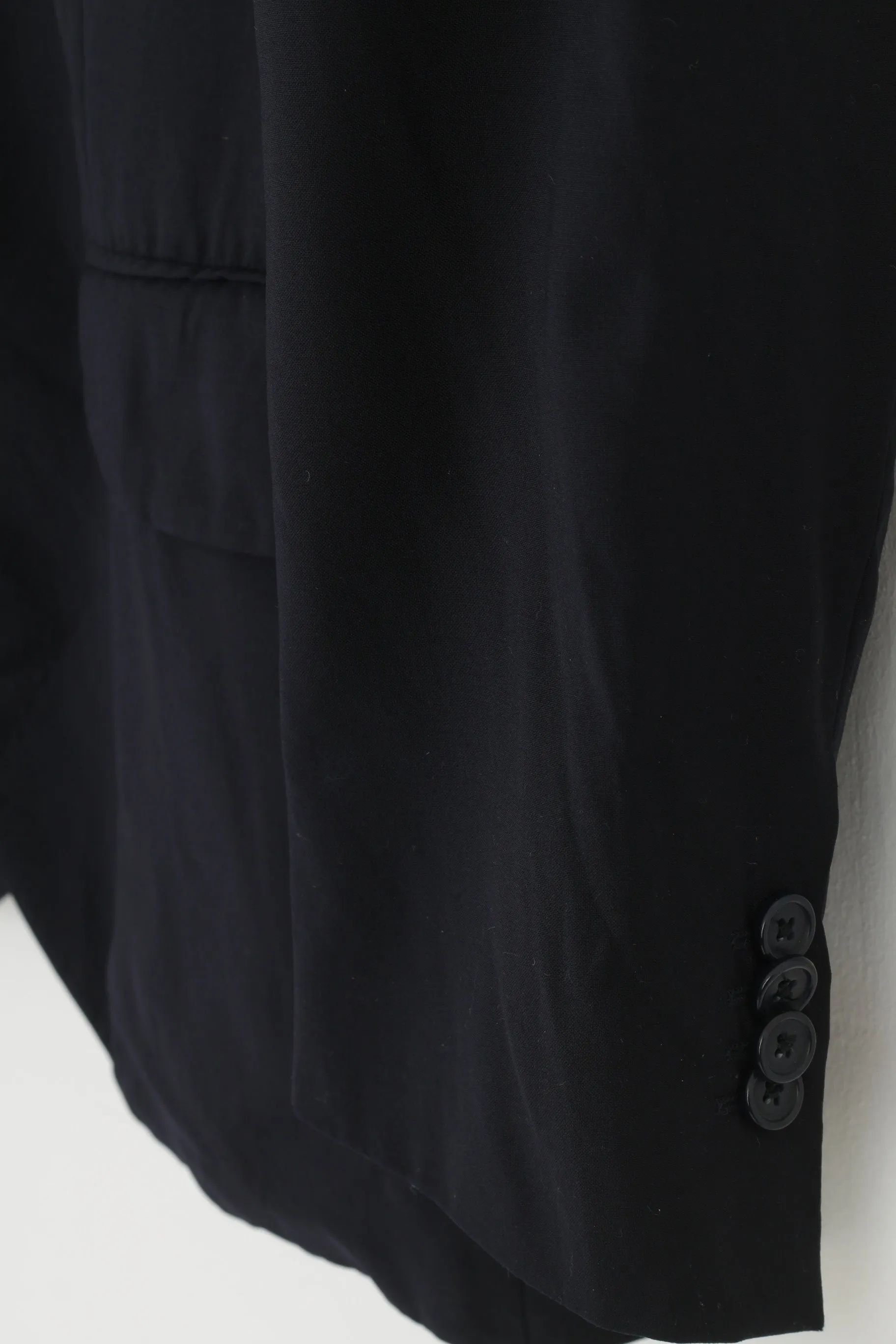 Vivaldi Men 52 Blazer Navy Blue Collar Breasted Wool Super 110'S Lanificio Mario Zegna Spa Buttons Elegant Vintage Top