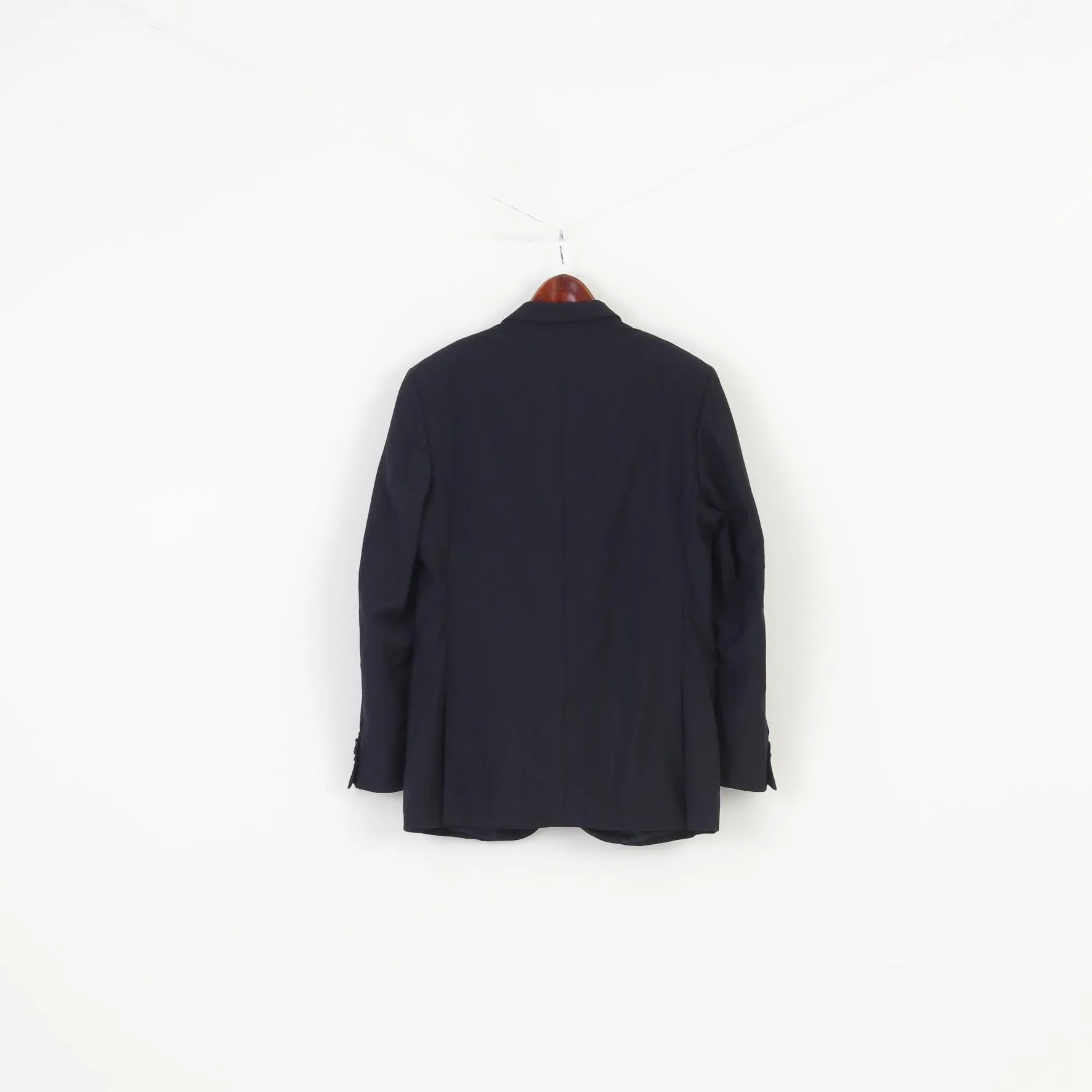 Vivaldi Men 52 Blazer Navy Blue Collar Breasted Wool Super 110'S Lanificio Mario Zegna Spa Buttons Elegant Vintage Top