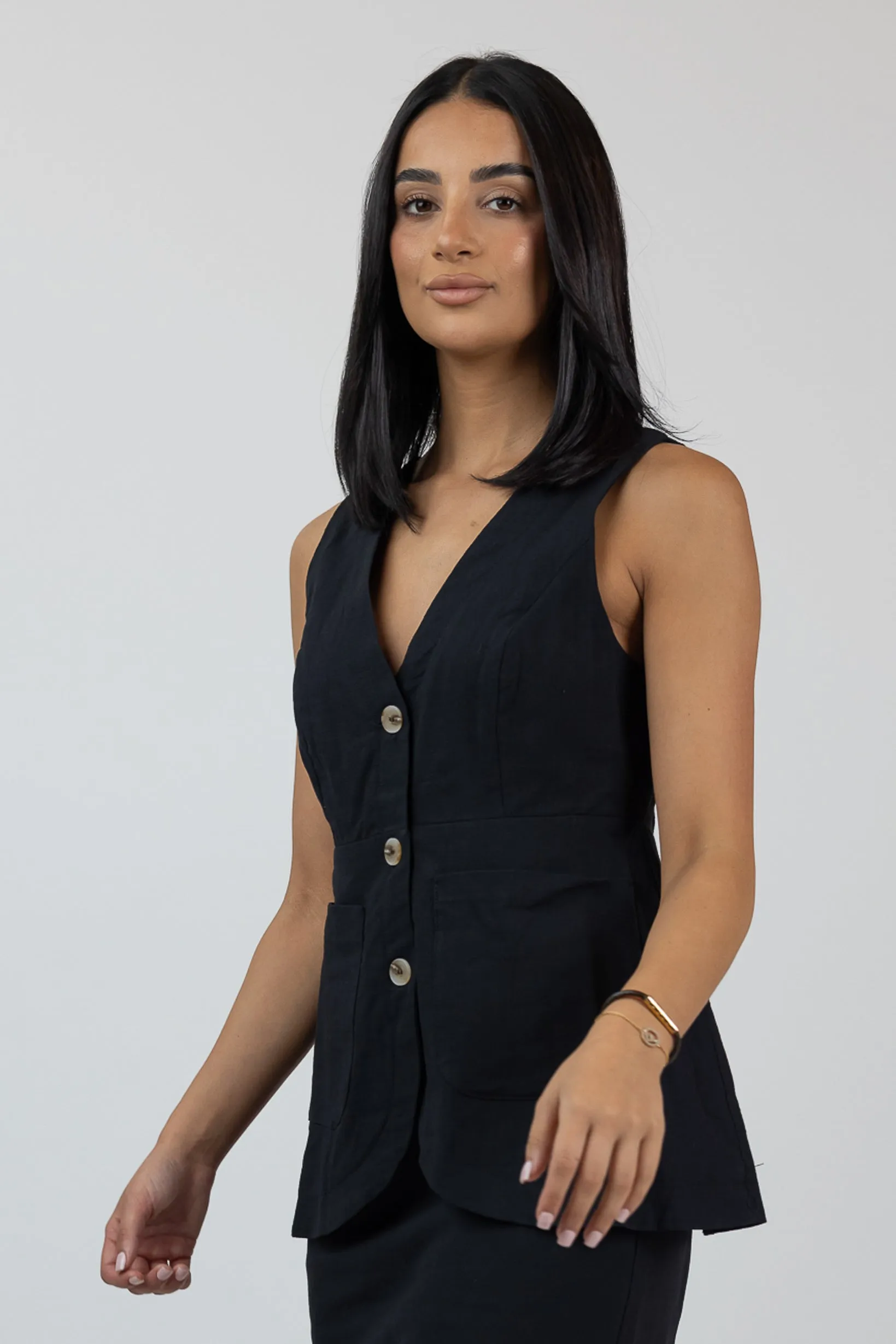 Viviane Linen Vest