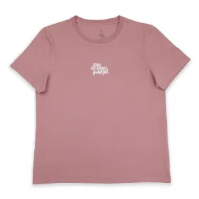 WORTHY BEAUTIFUL BRAVE - Dusty Rose Boxy Tee - White Print