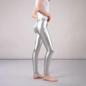 (WRUP2RS925V-S) METALLIC REGULAR-RISE WR.UP® SUPER-SKINNY SILVER PANTS