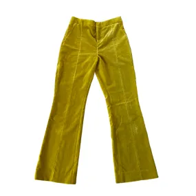 Yellow Velvet Wide Leg Pants - S