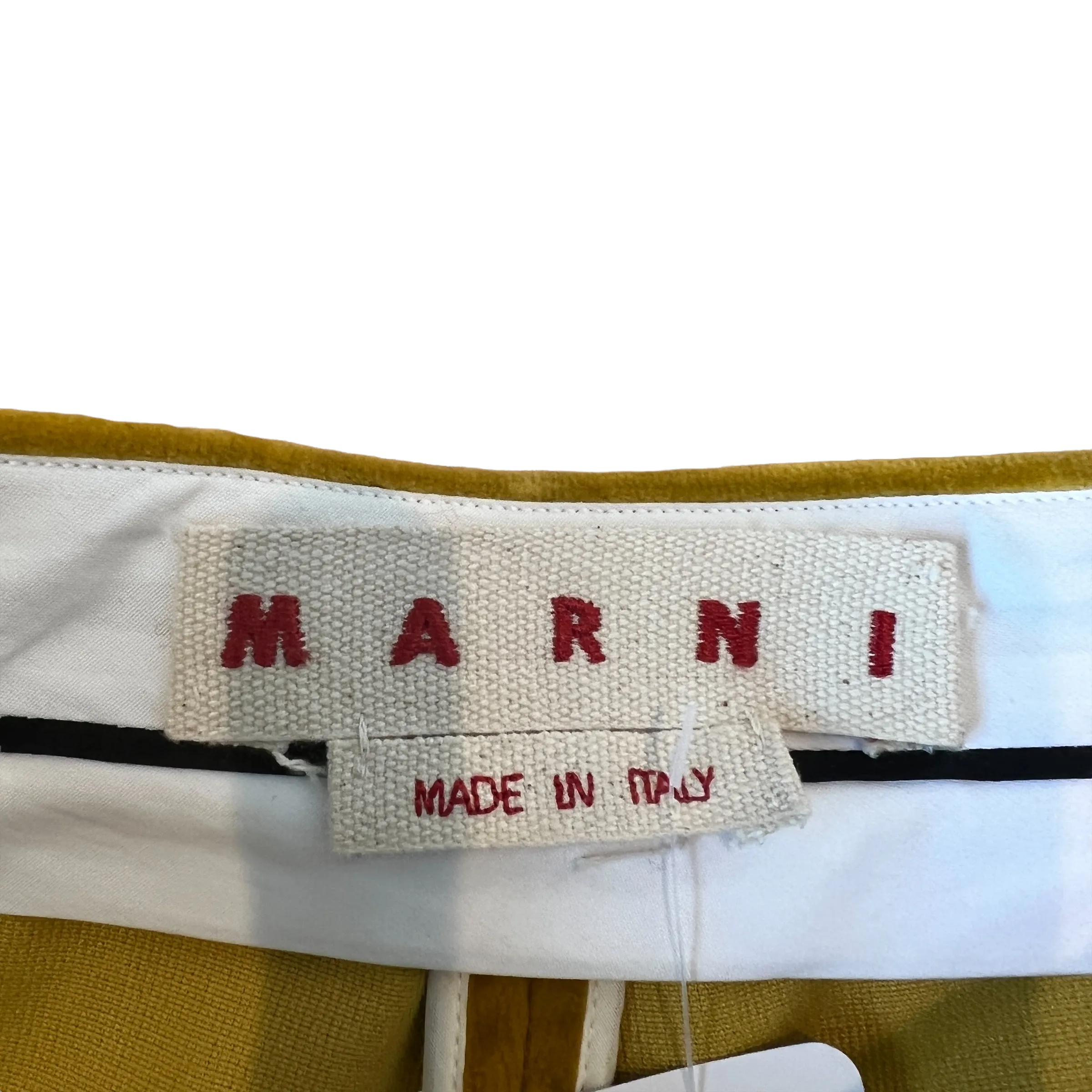 Yellow Velvet Wide Leg Pants - S