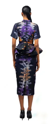 Yeside Laguda Hand-beaded, two-piece top and skirt Badagry Set