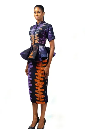 Yeside Laguda Hand-beaded, two-piece top and skirt Badagry Set