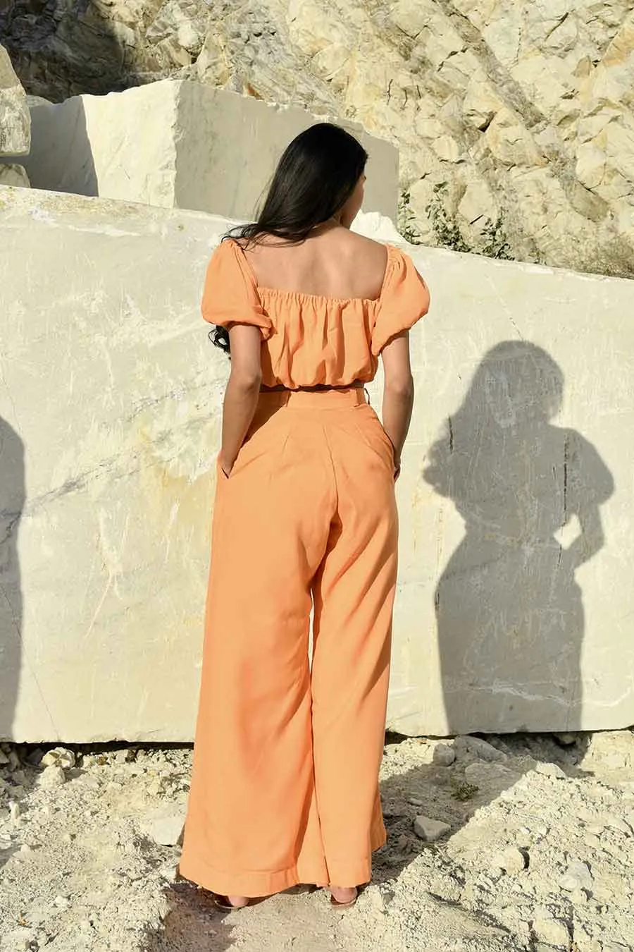 Zadaka Orange Flared Pants