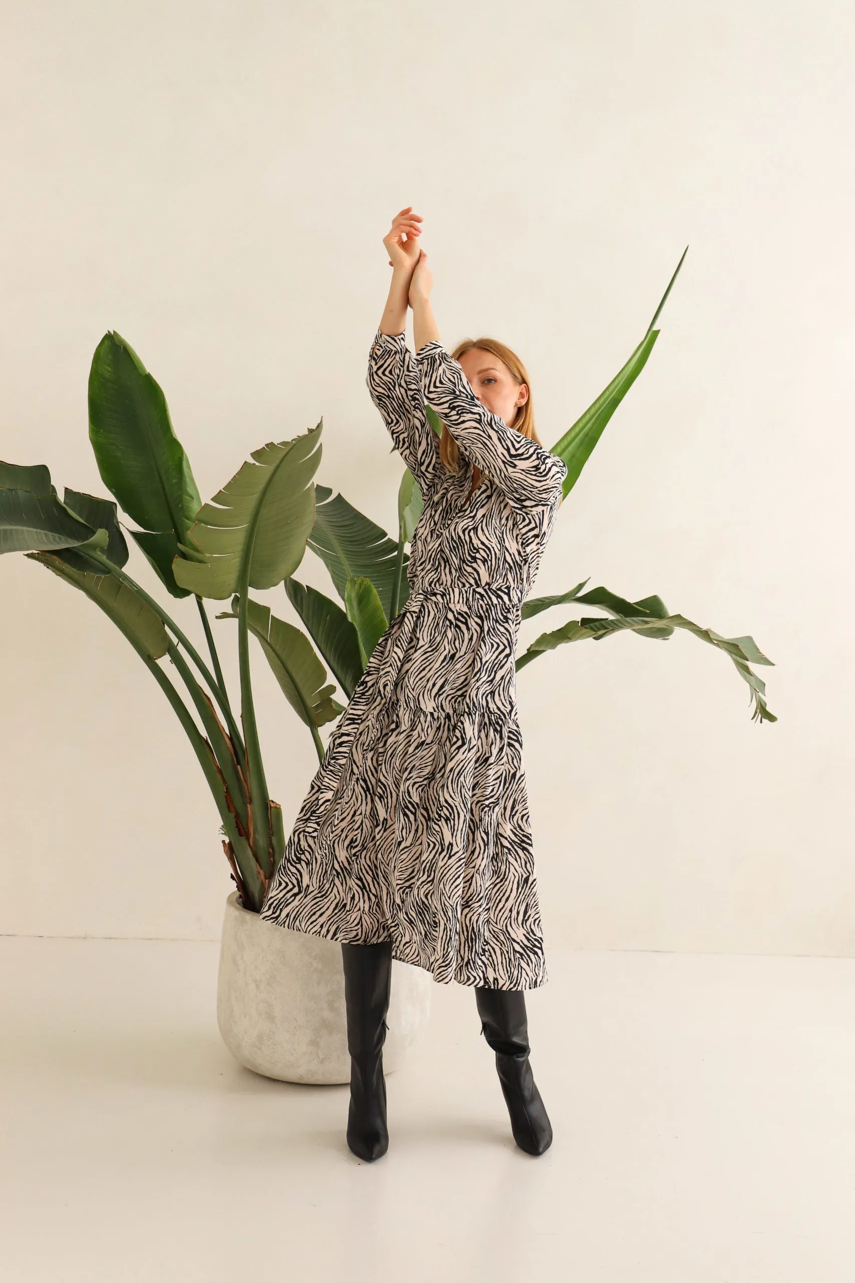 Zebra Silk Dress
