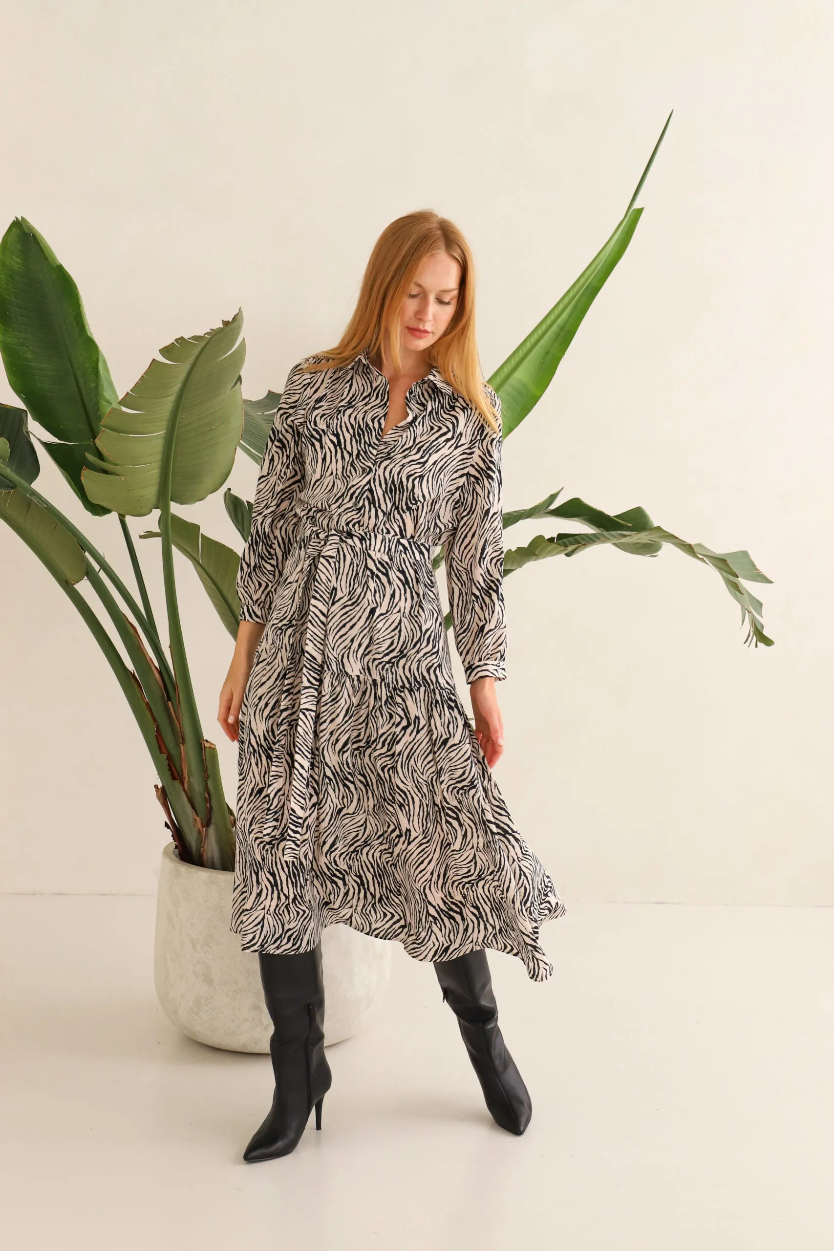 Zebra Silk Dress