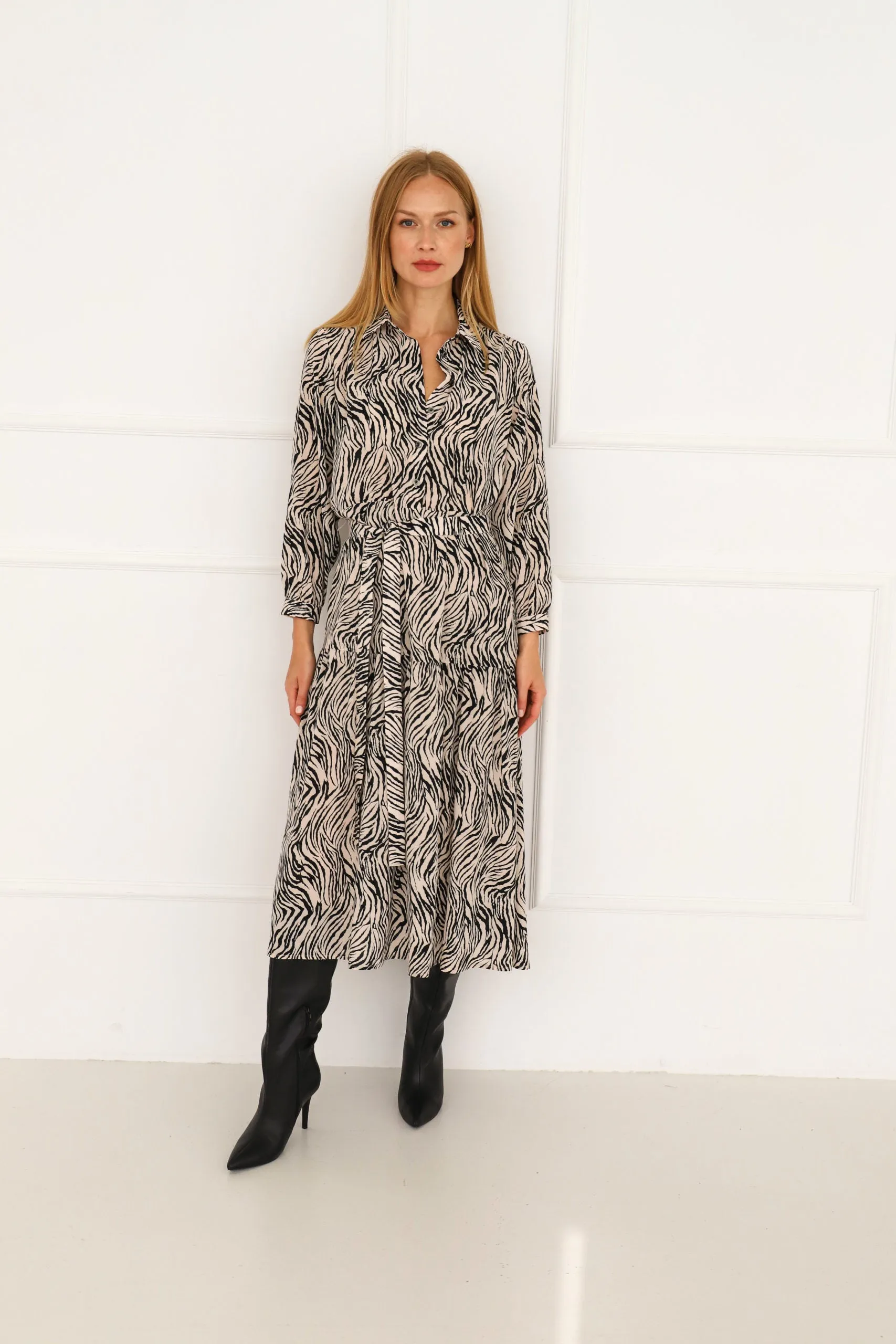 Zebra Silk Dress
