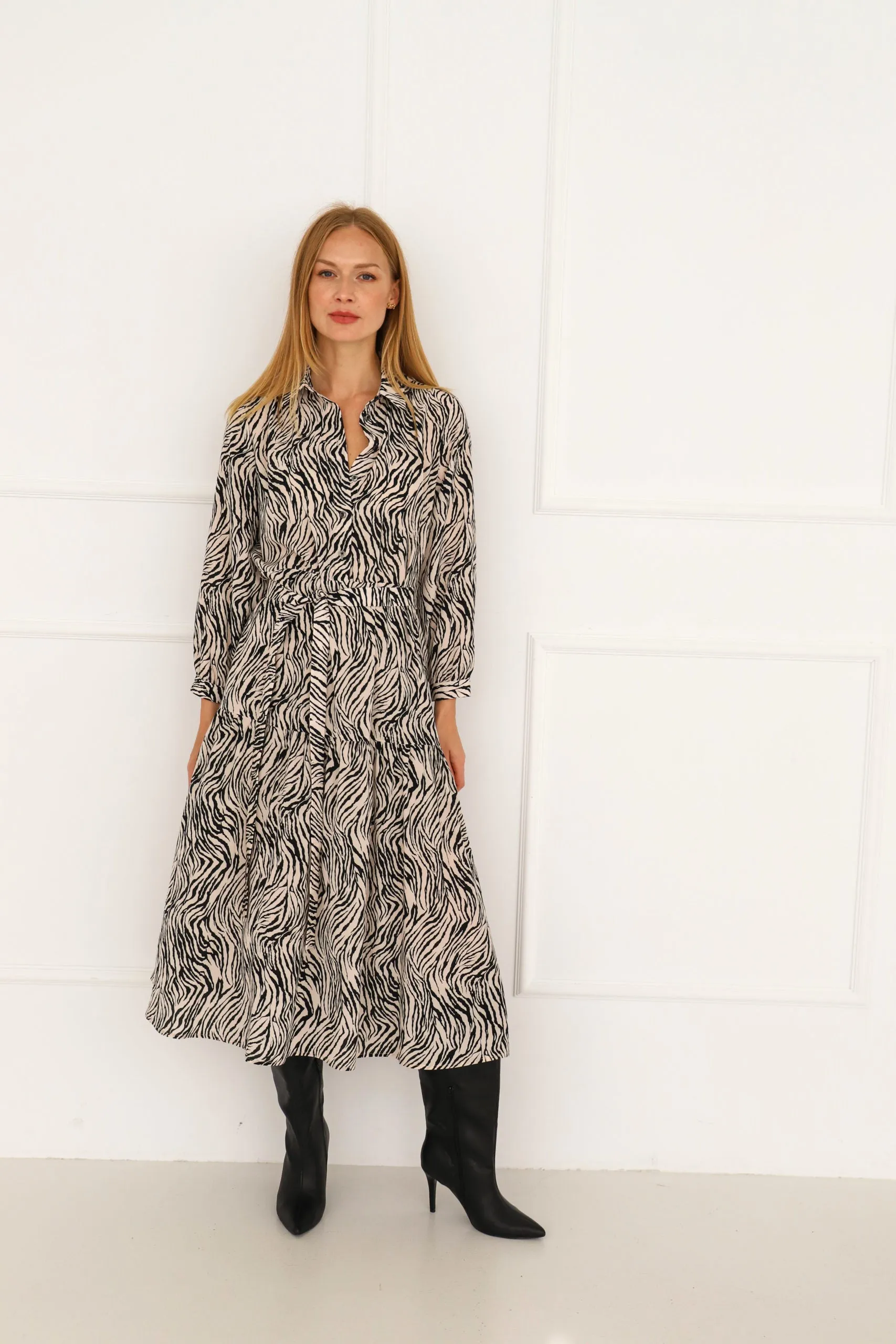 Zebra Silk Dress
