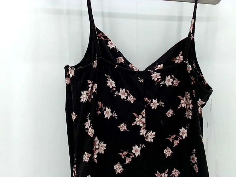 Zenobia Women's 3XLarge Floral Print Black Tank Dress
