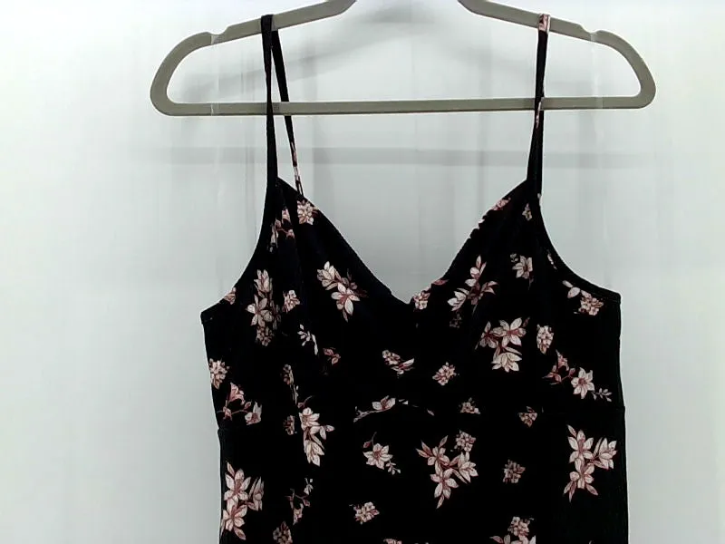 Zenobia Women's 3XLarge Floral Print Black Tank Dress